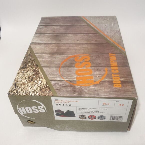 NEW Hoss Boots Rim Fly Black Red High Top Composite Toe Men's 10.5 - Picture 8 of 10